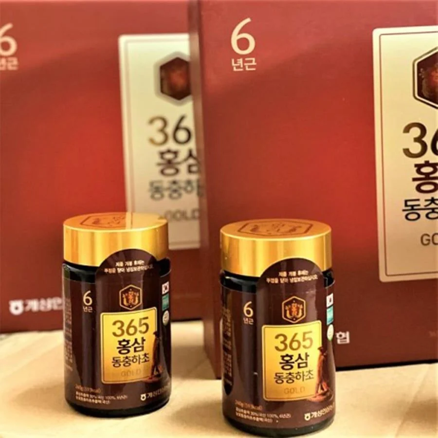 Cao Hồng Sâm Đông Trùng Hạ Thảo 365 Hàn Quốc Hộp 2 Lọ x 240g